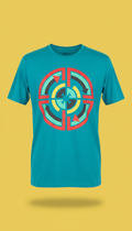 Vivid teal graphic print tee