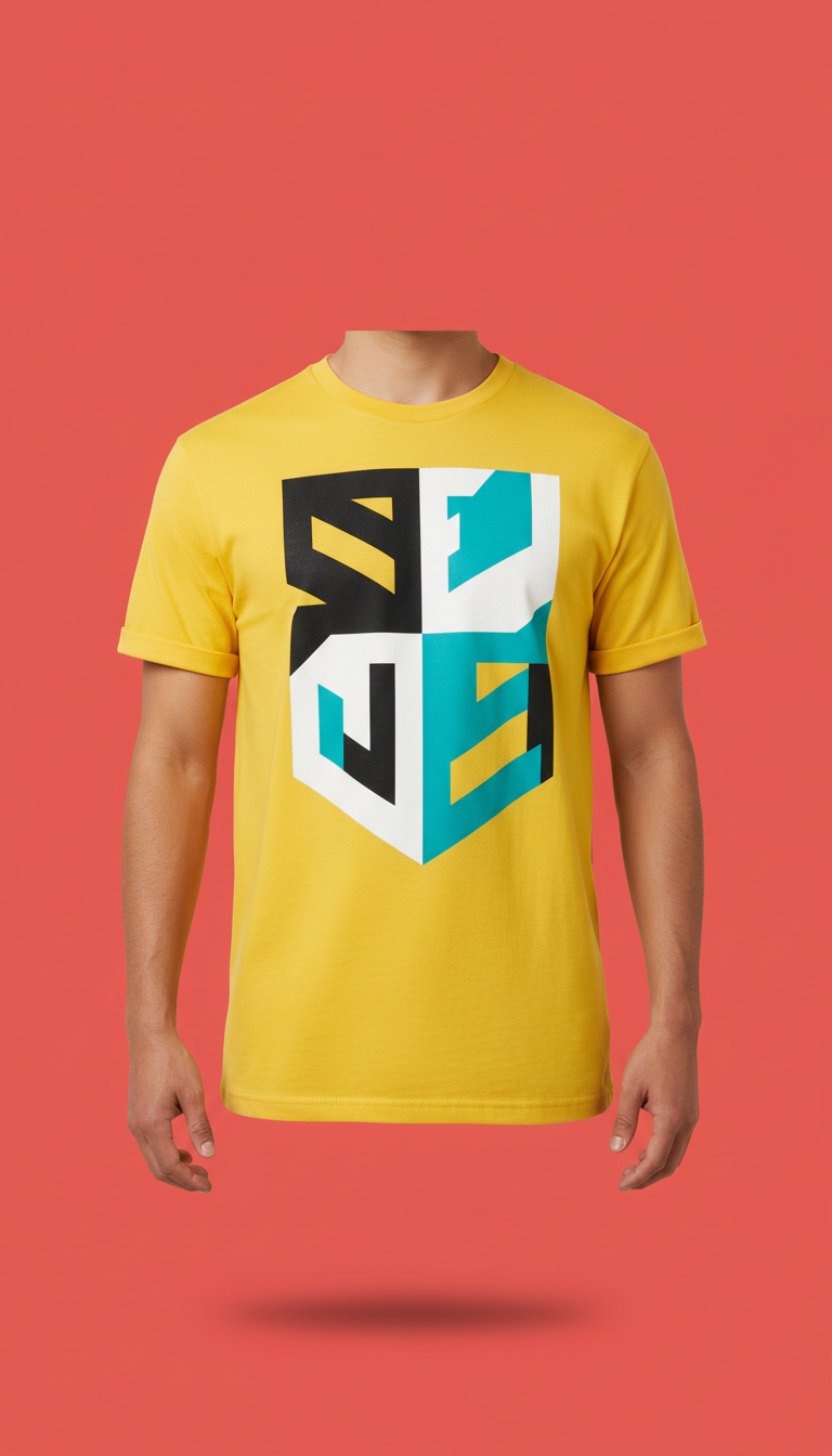 Electric yellow bold slogan tee
