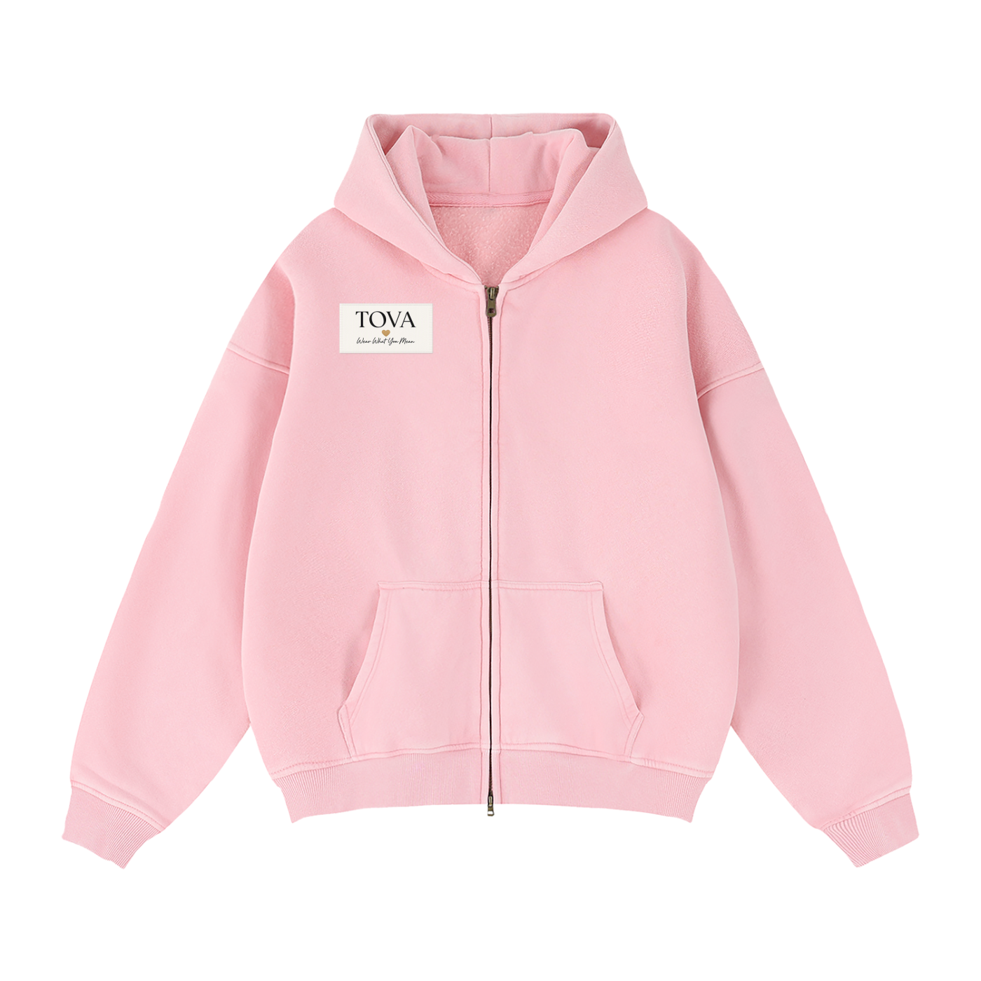 Zip-Through Boxy Fleece Hoodie